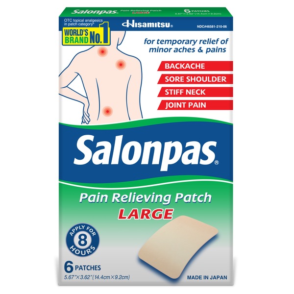 Salona's Pain Relieving Patch, Large, 6CT