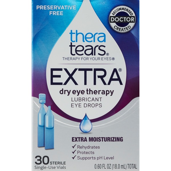 TheraTears EXTRA Dry Eye Therapy Lubricant Eye Drops Preservative Free, 30 CT