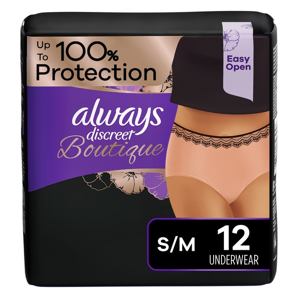 Always Discreet Boutique Incontinence & Postpartum Underwear for Women Maximum Protection (choose your count)