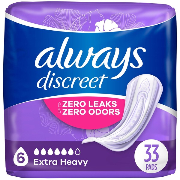 Always Discreet Base Pads 6 Drop (Extra Heavy) Regular 33ct