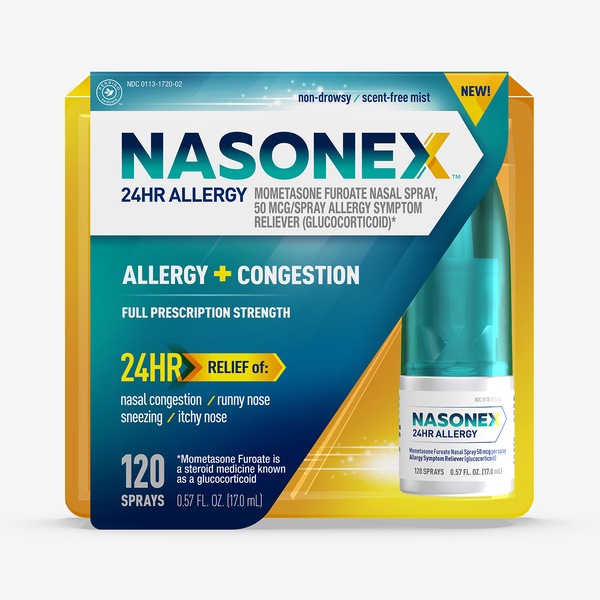 Nasonex 24HR Allergy Nasal Spray, 24 Hour Non Drowsy Allergy Medicine