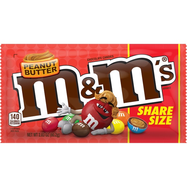 M&M's Peanut Butter Chocolate Candy, 2.83 oz