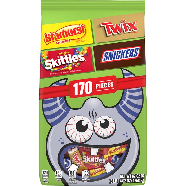 Snickers, Skittles, & More Assorted Candy Variety Bag, 170 ct, 66.44 oz