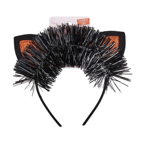 Scunci Halloween Light-Up Cat Ear Headband with Tinsel, 1 CT