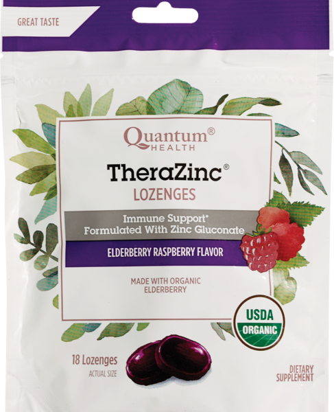 Thera Zinc Elderberry Raspberry Lozenges, 18 CT