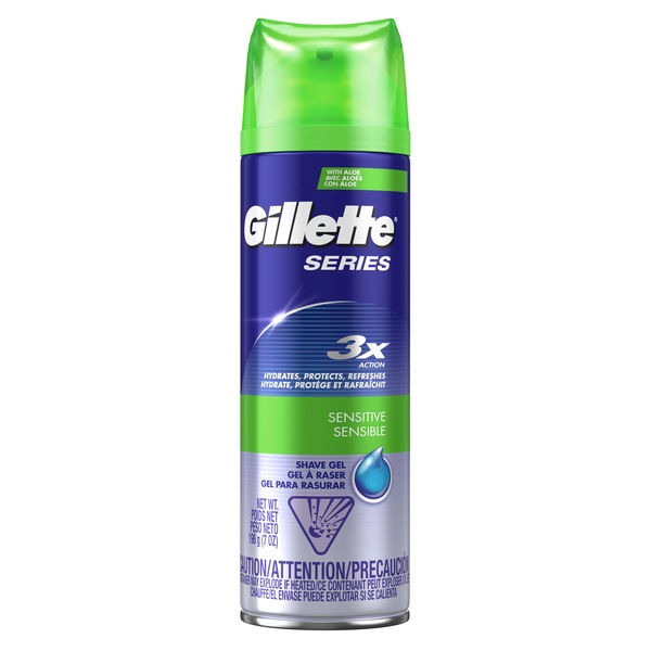 Gillette Series 3x Action Sensitive Shave Gel, 7 OZ