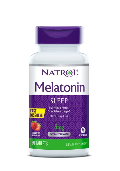 Natrol Melatonin 5 mg Fast Dissolve Tablets Strawberry Artificial Flavor