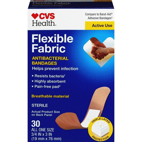 CVS Health Flexible Fabric Anti-Bacterial Bandages