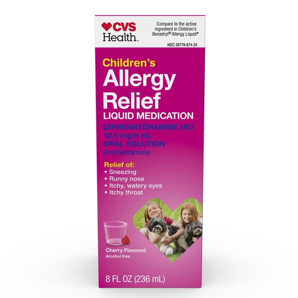 CVS Health Children's Allergy Relief Liquid Diphenhydramine HCl Oral Antihistamine