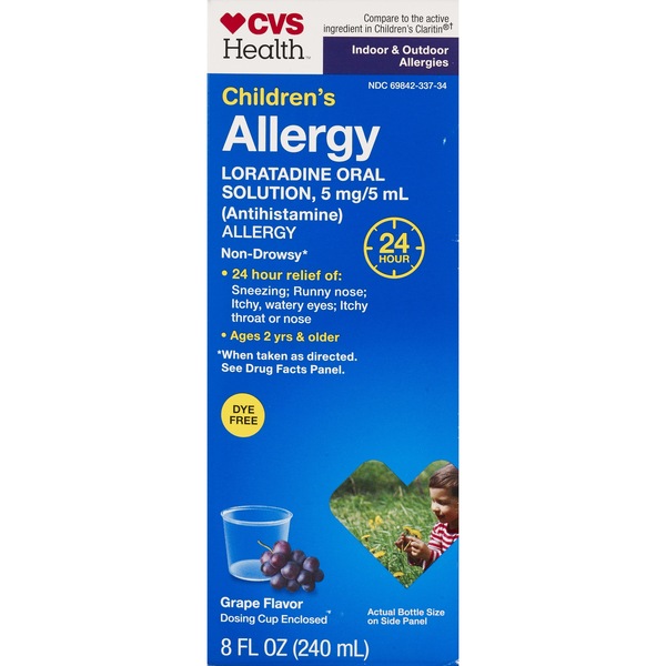 CVS Health Children's 24HR Non-Drowsy Allergy Dye Free Loratadine Oral Antihistamine