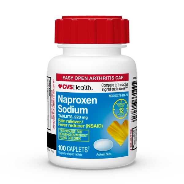 CVS Health Easy Open Arthritis Cap Naproxen Sodium 220MG (NSAID) Caplets, 100 CT