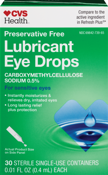 CVS Health Preservatice Free Lubricant Eye Drops Sensitive Solution, 0.4mL