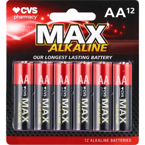 CVS Max Alkaline Batteries, AA, 1.5 Volt