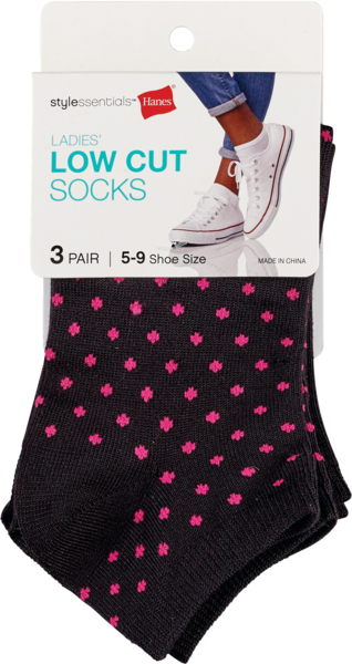 Style Essentials by Hanes Ladies' Low Cut Socks 3 Pairs, Size 5-9