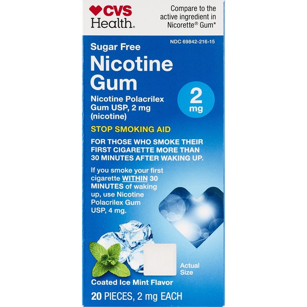 CVS Health Sugar Free Nicotine Gum, Ice Mint