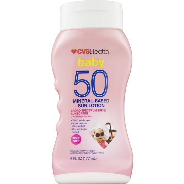 CVS Health Baby SPF 50 Mineral-Based Sun Lotion, 6 OZ