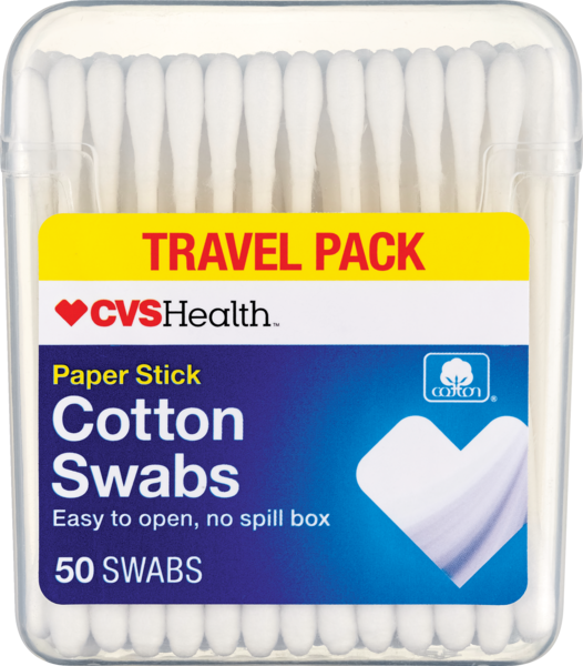 CVS Health Cotton Swabs Paper Stick, 50 CT