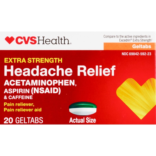 CVS Health Extra Strength Headache Relief Geltabs - Acetaminophen, Aspirin (NSAID) & Caffeine