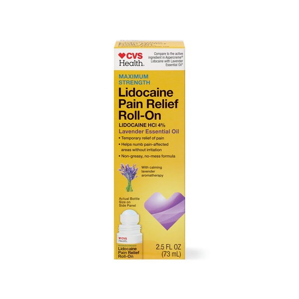 CVS Health Maximum Strength Lidocaine Pain Relief Roll-On, 2.5 OZ