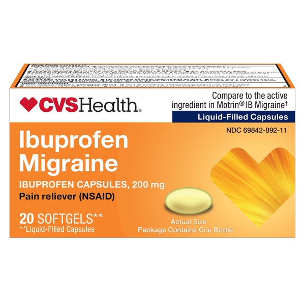 CVS Health Ibuprofen Migraine 200 MG Softgels