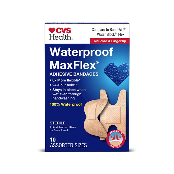 CVS Health Waterproof MaxFlex Knuckle & Fingertip Adhesive Bandages