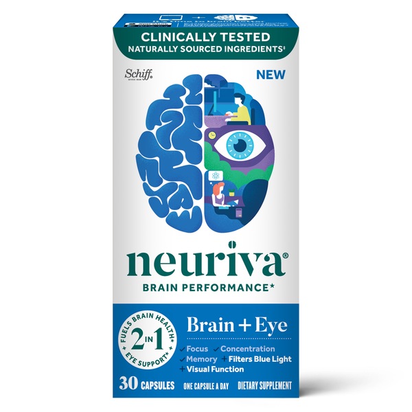 Neuriva Brain + Eye Health Capsules with Lutein, Zeaxanthin & Vitamin A C, 30 CT