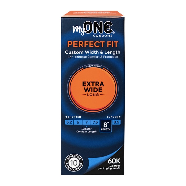 MyONE Custom Fit, EXTRA WIDE & LONG Condoms FitCode 60K, 10 CT