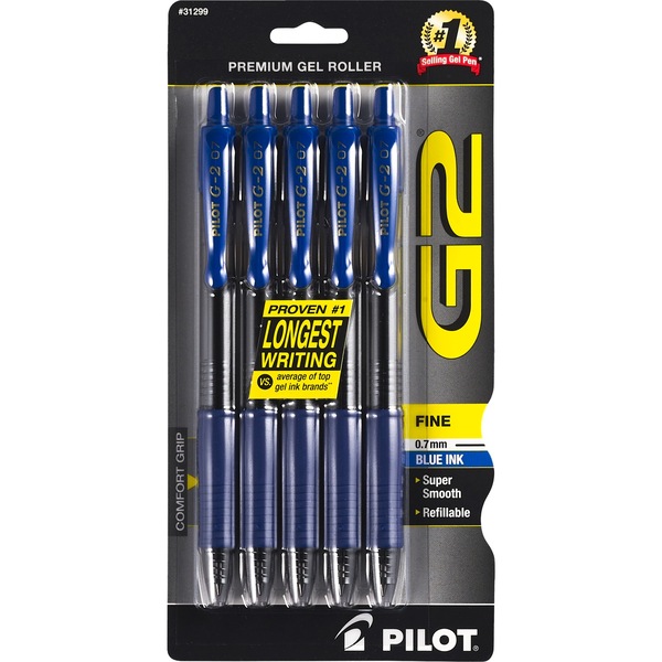 G2 Premium Gel Roller Fine Pens, Blue Ink