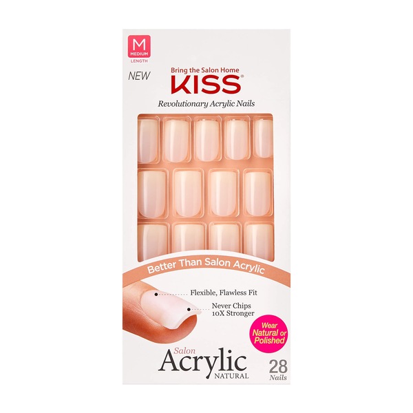 KISS Salon Acrylic Natural Nails, 28CT, Euphoria