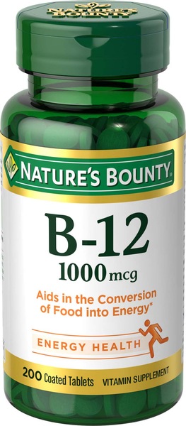 Nature's Bounty Vitamin B-12 Coated Tablets, 1000 mcg, 200 CT