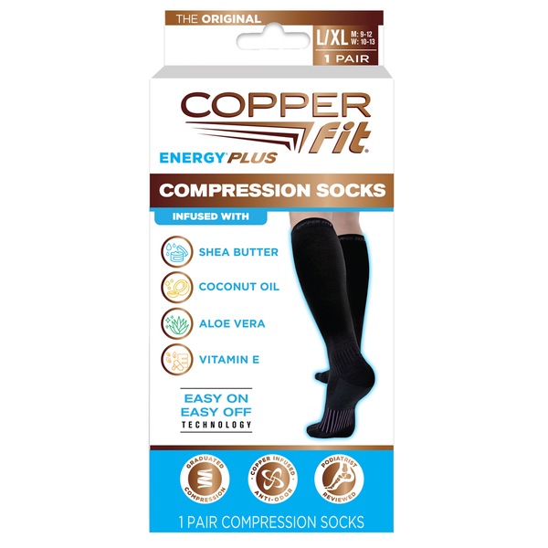 Copper Fit Energy Plus Compression Infused Hydrating Socks