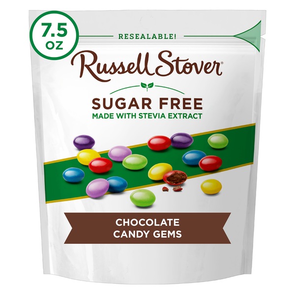 Russell Stover, Sugar Free Chocolate Candy Gems, 7.5 Oz