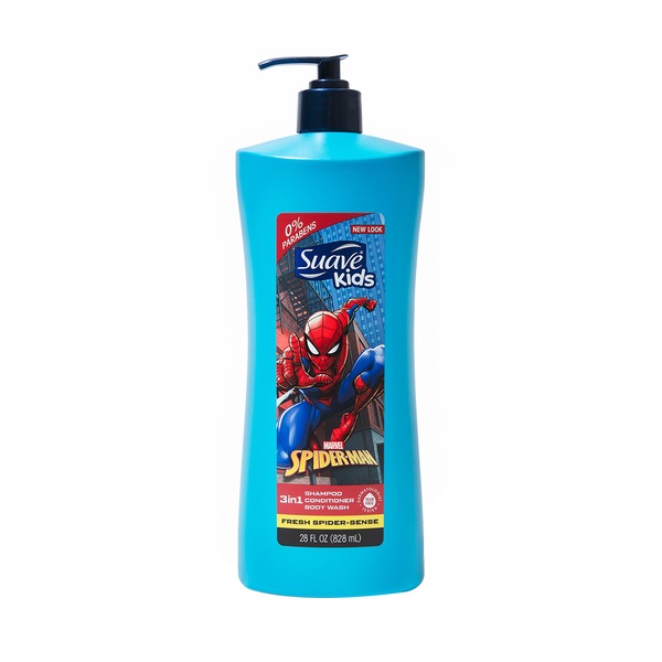 Suave Kids 3-in-1 Shampoo, Conditioner & Body Wash, Fresh Spider-Sense, 28 OZ