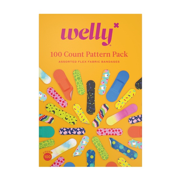 Welly Flex Fabric Bandages Refill Pack Assorted, 100 CT