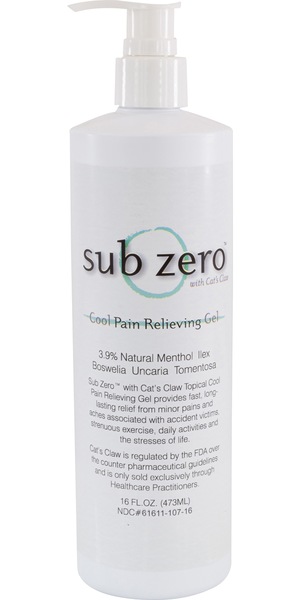 Sub Zero Cool Pain Relieving Gel Pump Bottle Clear