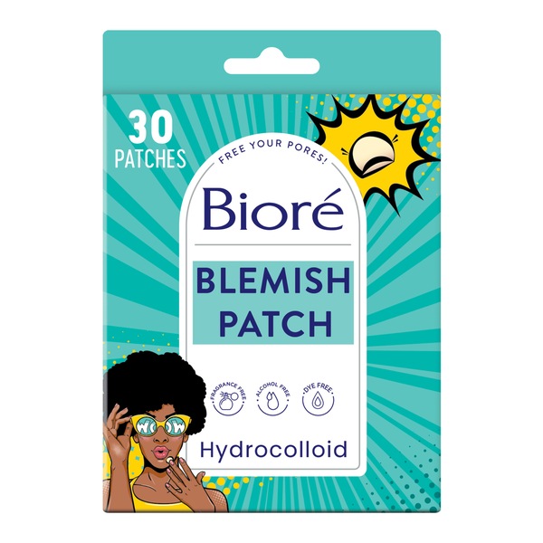 Biore Cover & Conquer Blemish Patch, Hydrocolloid Acne Pimple Patch, 30CT