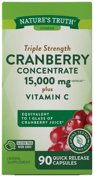 Nature's Truth Triple Strength Cranberry Concentrate 15,000 mg plus Vitamin C