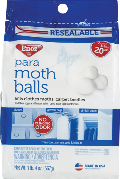 Enoz Moth Balls, 20 OZ