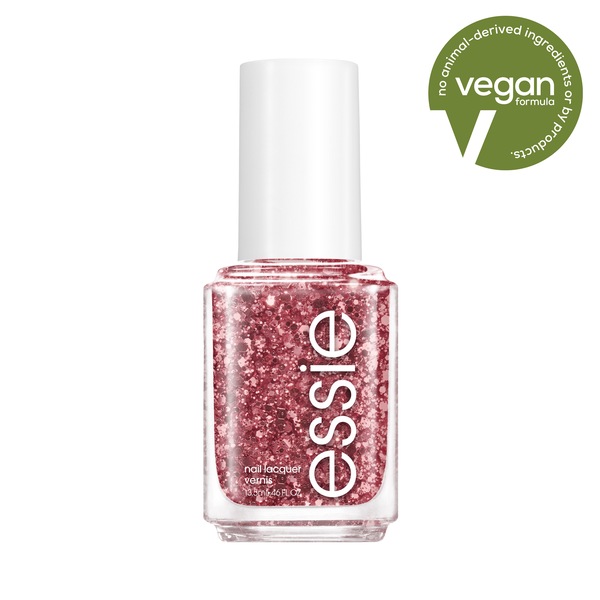 essie Salon-Quality Nail Polish, Vegan, a cut above (pink glitter), 0.46 fl oz