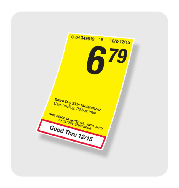 Sale price tag